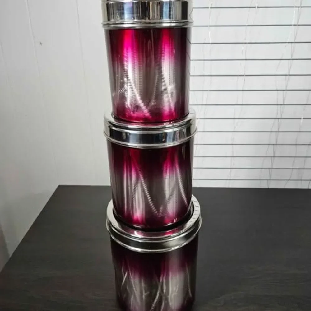 One-of-a-Kind Metallic Magenta Kitchen Canister Set
